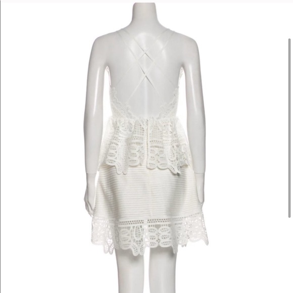 Self-Portrait White Lace Open-Back A Line Dress - Picture 6 of 7